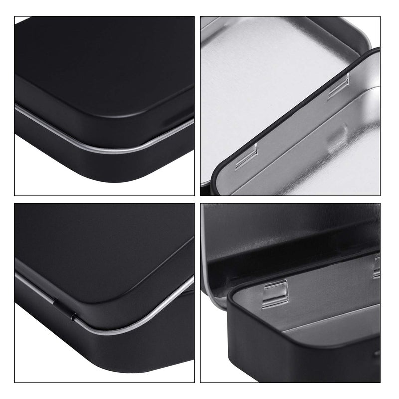 Tamicy Metal Rectangular Hinged Tins - Pack of 40 Matte Black Mini Portable Box Containers Small Empty Storage Tins with Lids Home Organizer Kit for Storage Drawing Pin Jewelry Crafts - Image 4